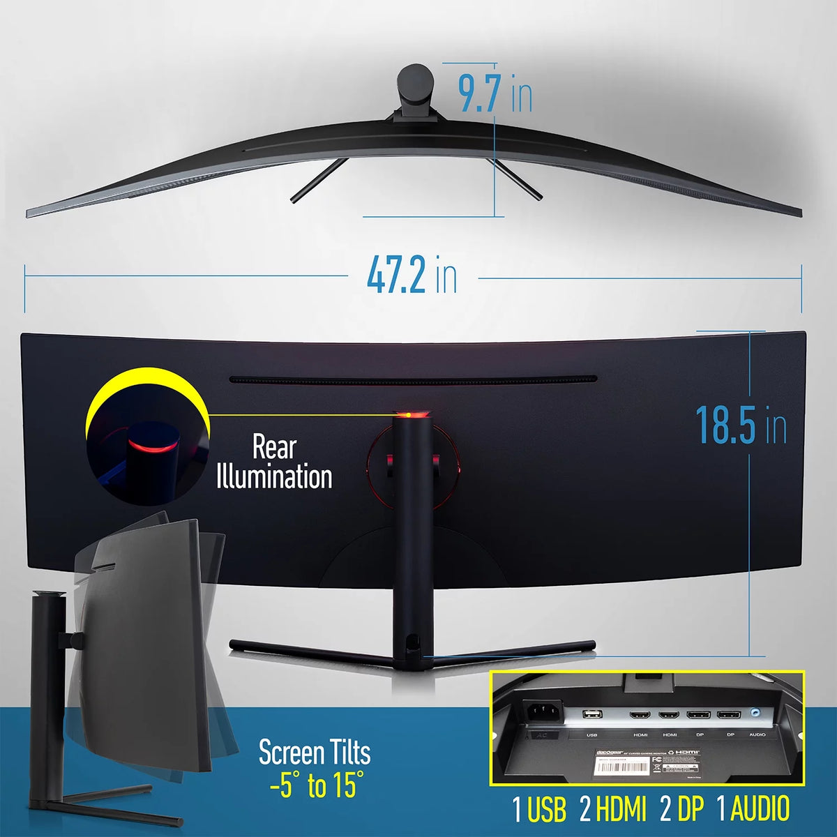 49" Curved Ultrawide 5K Gaming Monitor, 32:9, 120 Hz W768880