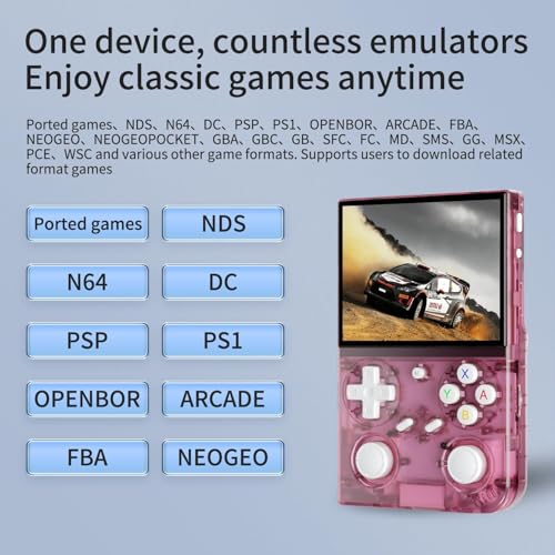 Retro Game Console with 3.5-inch IPS Screen, 64G TF Card, 3200mAh Battery W965