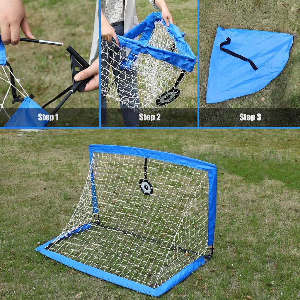 4'x3' Portable Pop Up Soccer Goals with Carry Bag, 2 Pack X783