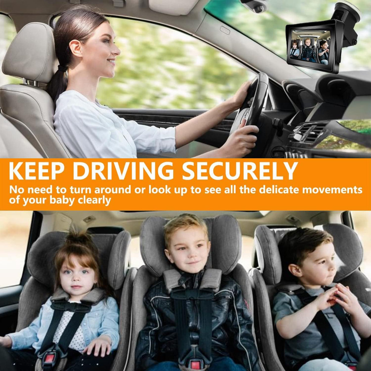 Baby Car Mirror with 4.3 HD Display Night Vision I1370