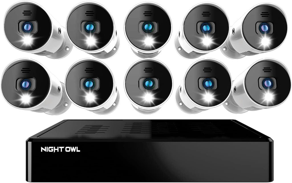 16 Channel Bluetooth Video Home Security Camera System with 12 Wired 1080p HD Indoor/Outdoor Spotlight Cameras with Audio and 1TB Hard Drive O87332