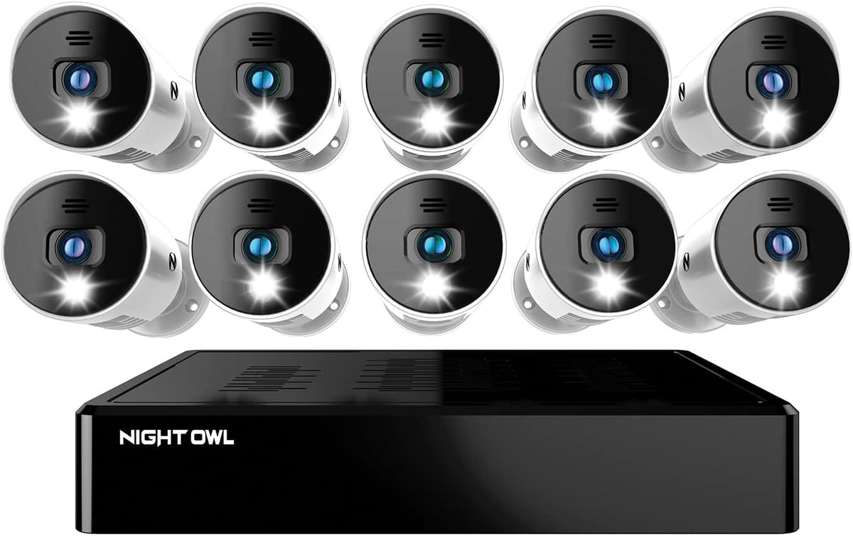 16 Channel Bluetooth Video Home Security Camera System with 12 Wired 1080p HD Indoor/Outdoor Spotlight Cameras with Audio and 1TB Hard Drive O87332