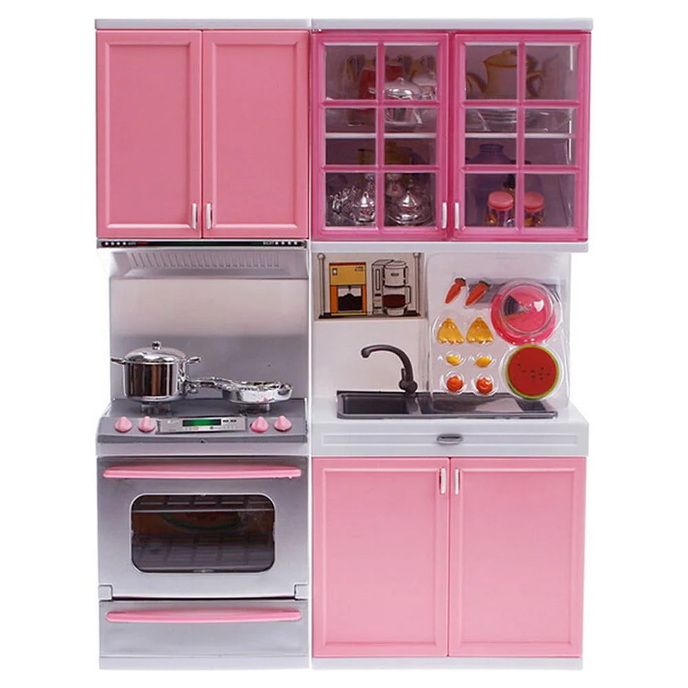 Mini Kids Kitchen Pretend Play Cooking Set Cabinet Stove Toy, 12.5 x 9.5 x 3 inch F6278