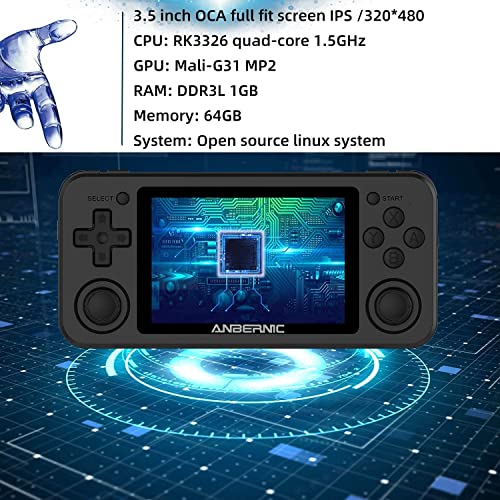 RG351P Black Handheld Game Console C1337