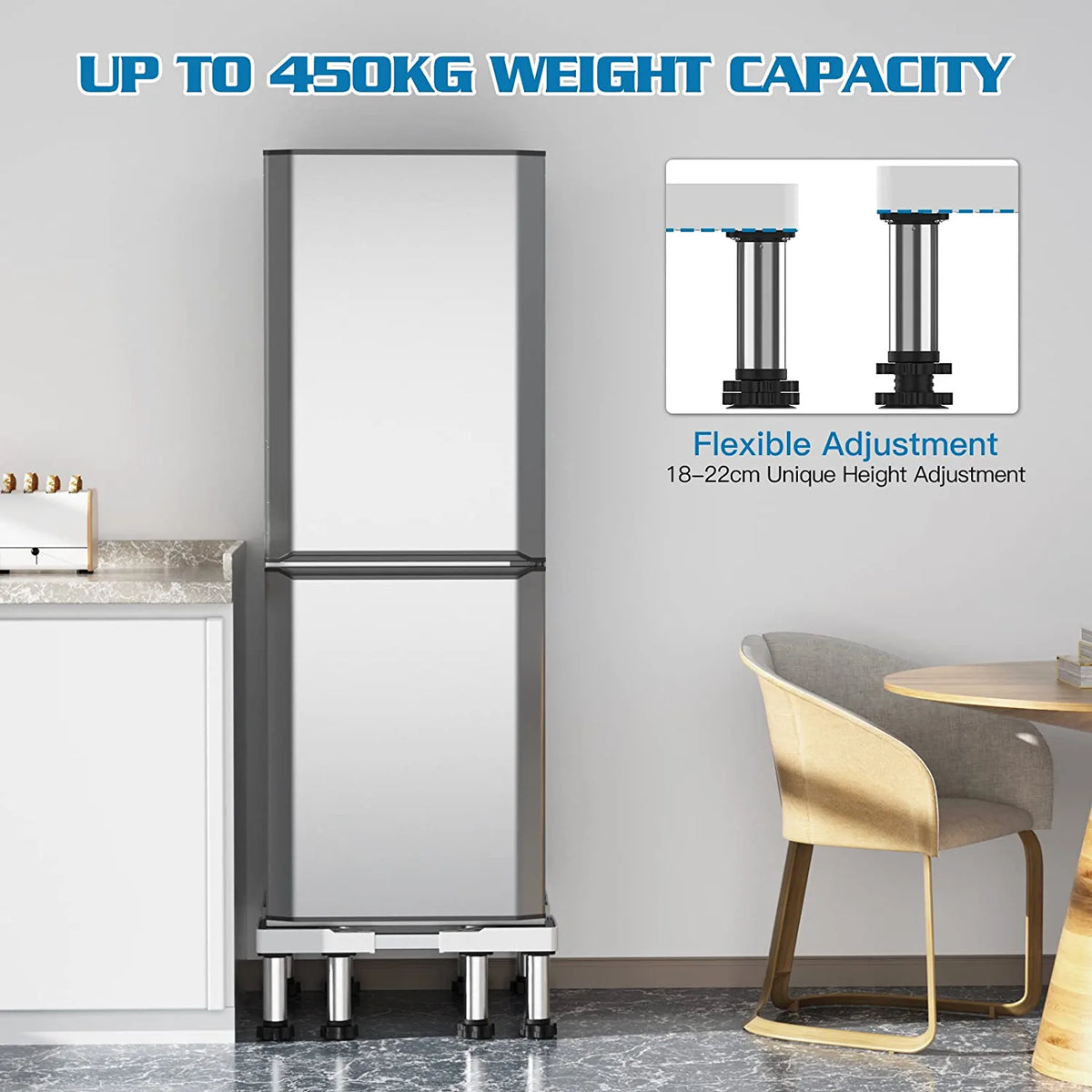 Silver Mini Fridge Stand for Washer D19041