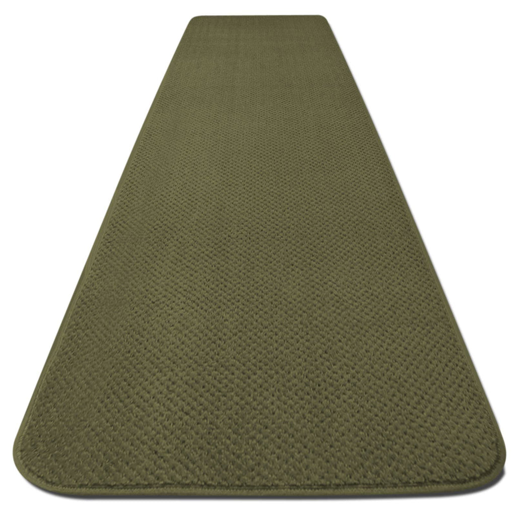 Skid-Resistant Carpet Runner Olive Green 12 ft. x 27 in. E199