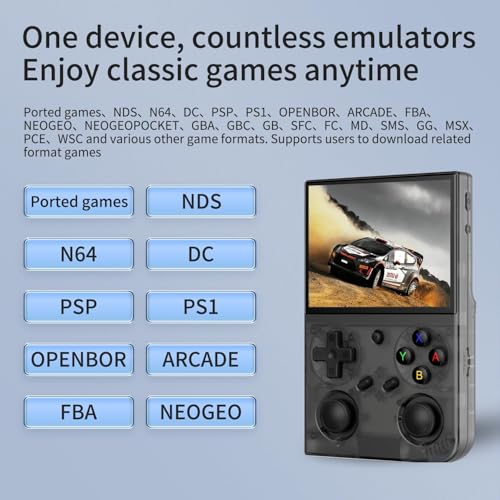 Retro Game Console with 3.5-inch IPS Screen, 64G TF Card, 3200mAh Battery W965