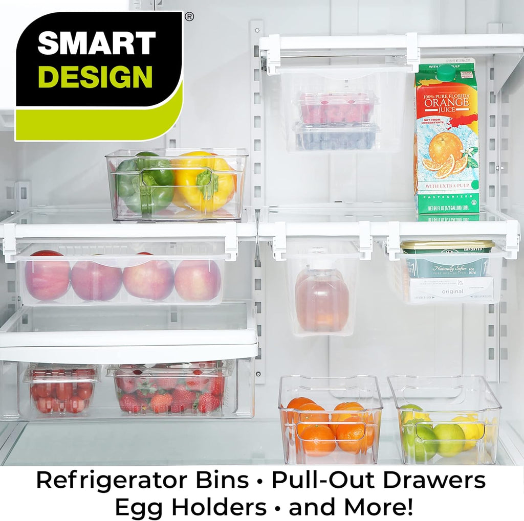 Clear Pack of 2 Adjustable Refrigerator Drawer Set V45108