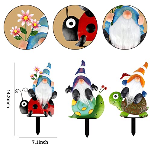 12 Inch Metal Garden Gnome Stakes 4 Pack E78664