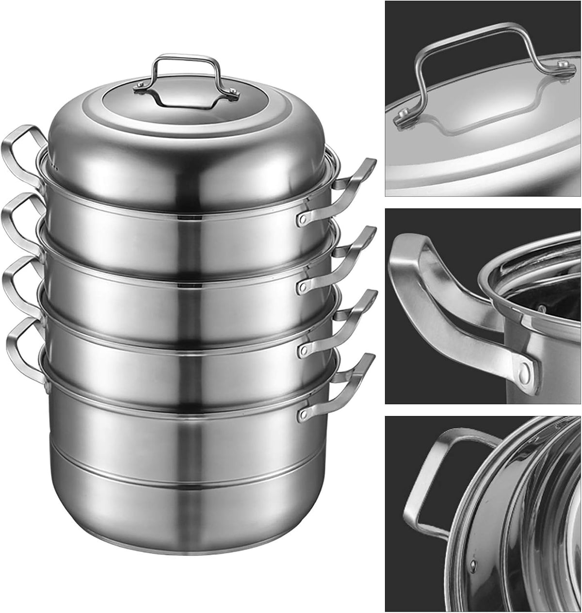 12.8in 5 Tier Stainless Steel Steamer Pot H171