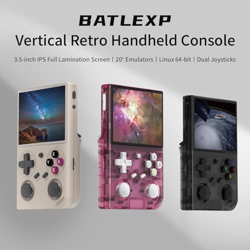 Retro Game Console with 3.5-inch IPS Screen, 64G TF Card, 3200mAh Battery W965