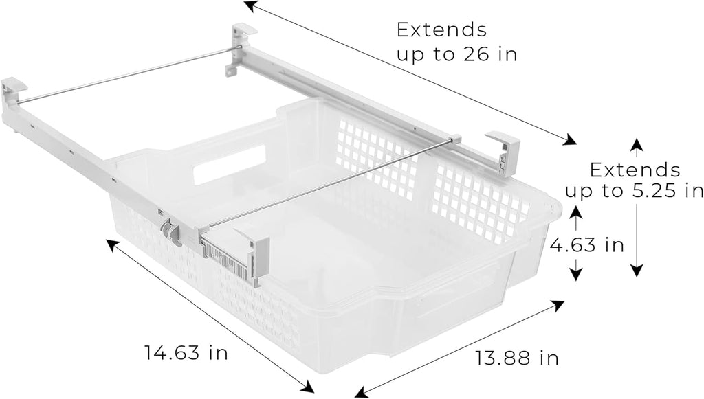 Clear Pack of 2 Adjustable Refrigerator Drawer Set V45108