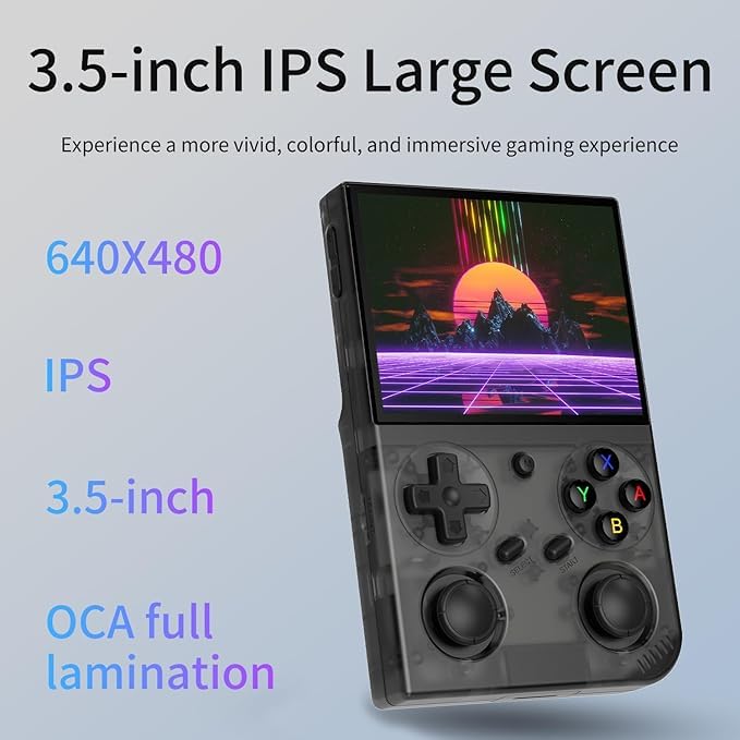 Retro Game Console with 3.5-inch IPS Screen, 64G TF Card, 3200mAh Battery W965