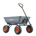 Gray 4 Cu.Ft. 600lbs Poly Garden Cart Dump Wagon with Steel Frame O96422