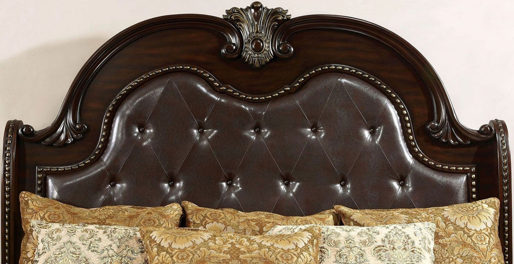 Brown Cherry Eastern King Size Bed J122