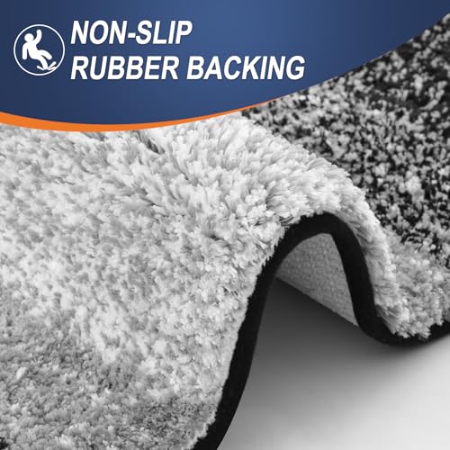 Grey U-Shaped Microfiber Toilet Bath Mat Q2163