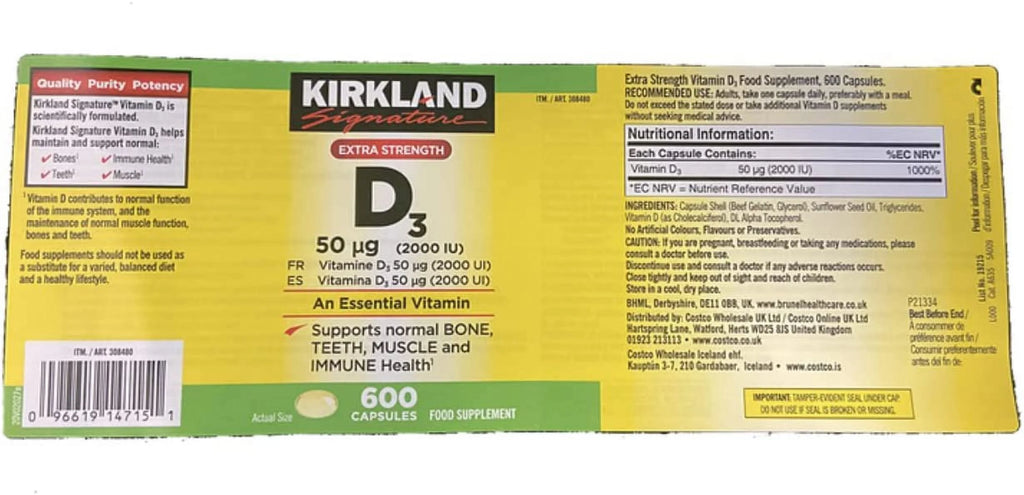 Vitamin D3 600 Softgels (Pack of 2) V68720
