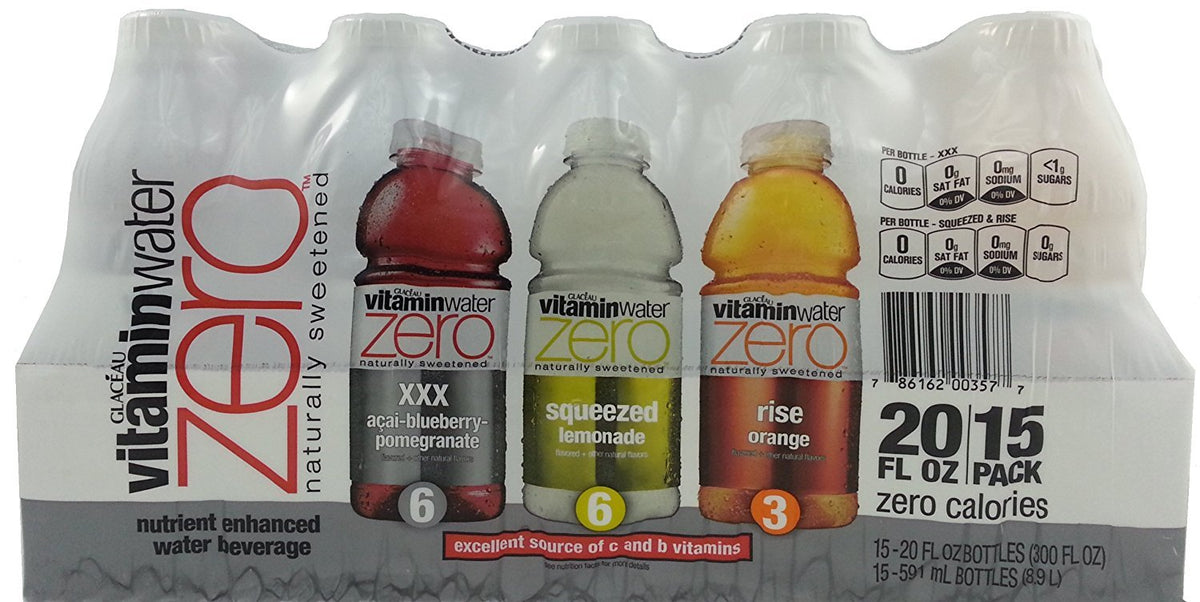 15/20 Oz Vitamin Water Zero Variety Pack E9750