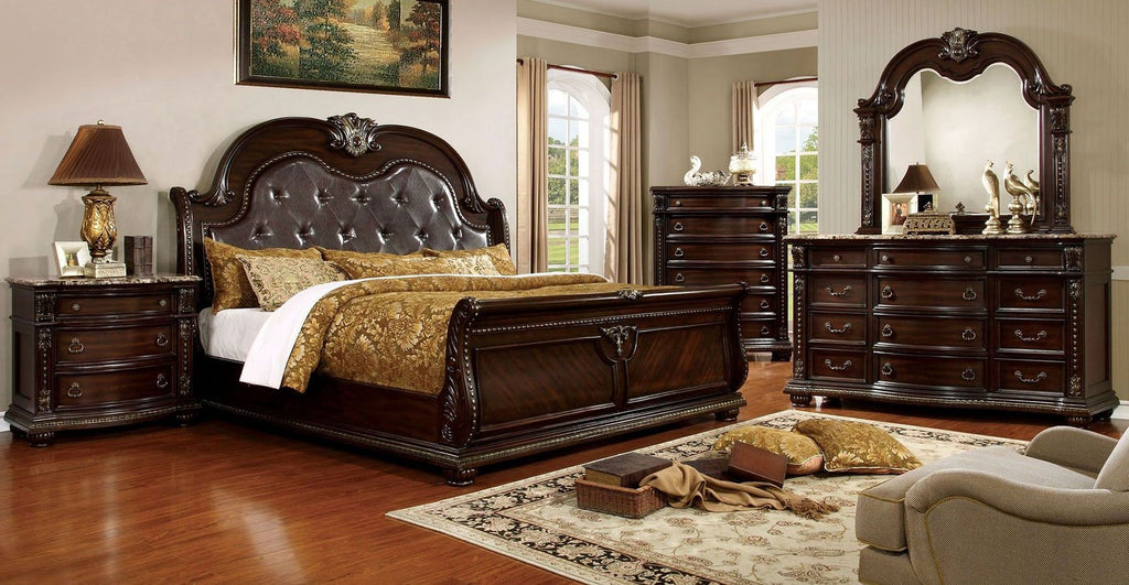 Brown Cherry Eastern King Size Bed J122