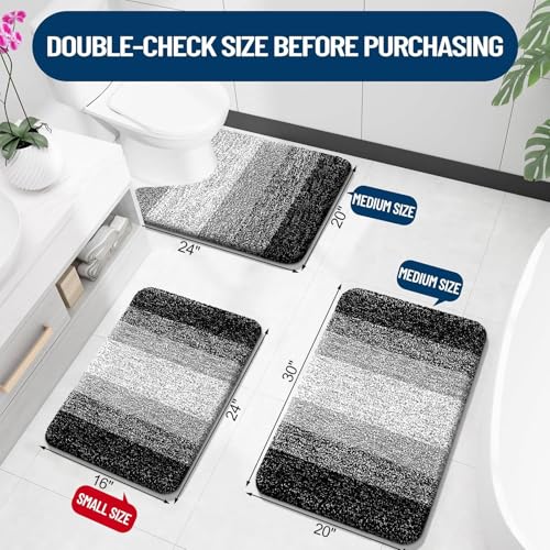 Grey U-Shaped Microfiber Toilet Bath Mat Q2163