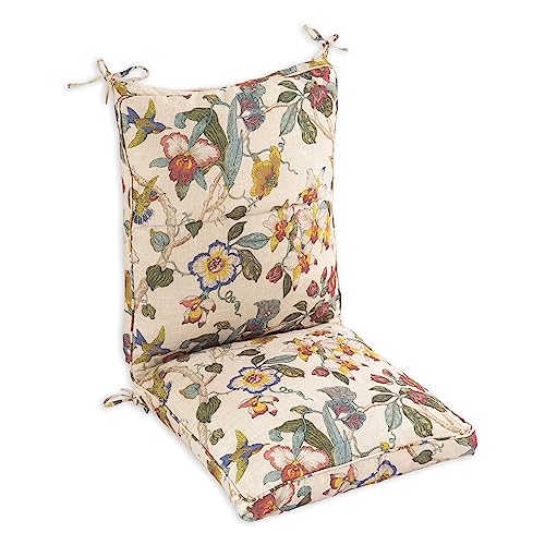44 x21x4.5 inch Khaki Floral Essence Outdoor Dining Chair Cushions Set of 4 M909771