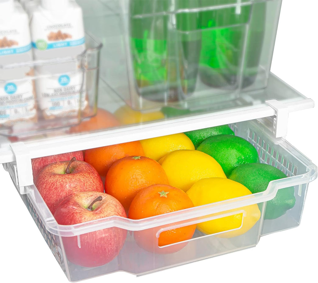Clear Pack of 2 Adjustable Refrigerator Drawer Set V45108