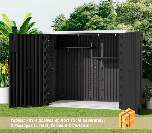 57 Cu.ft Brown Outdoor Vertical Storage Shed T7981