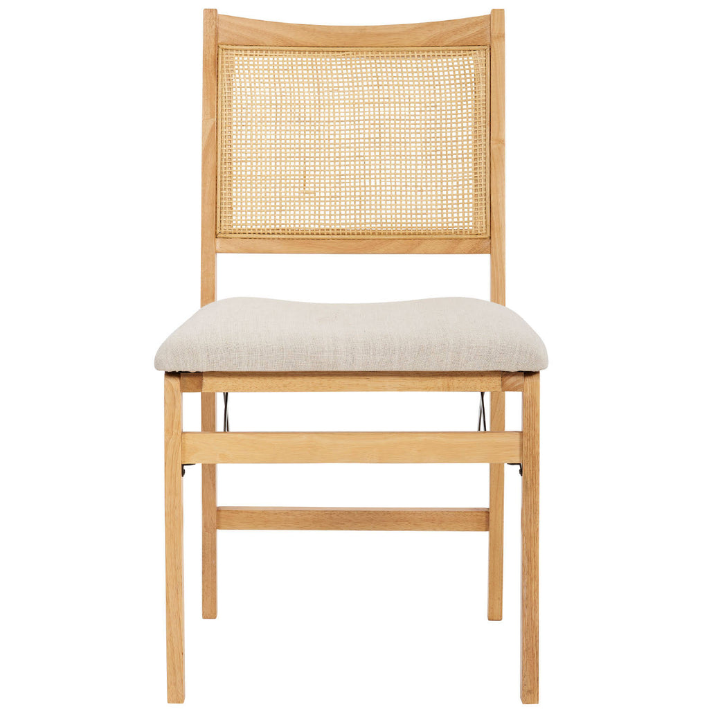 Folding Dining Chair Natural Beige Fabric E8879
