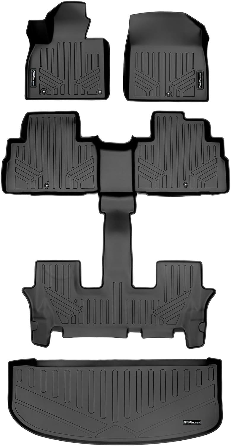Black 3 Row & Cargo Liner Floor Mat Set Q8558