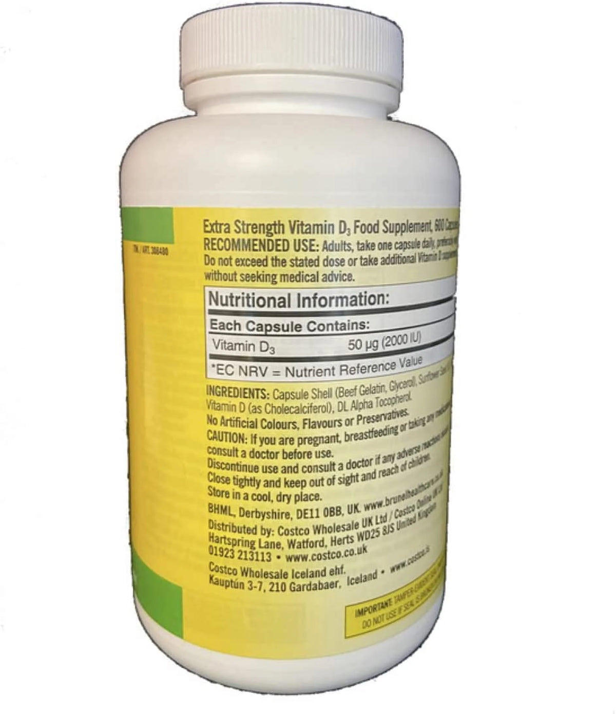 Vitamin D3 600 Softgels (Pack of 2) V68720