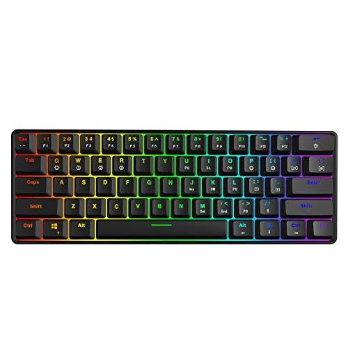 61 Keys Multi Color RGB LED Backlit Wired Mechanical Gaming Keyboard V94739