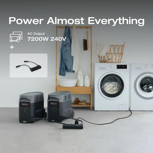 2 DELTA Pro 3 with 50 Amp Hub, 120/240V 8000W AC Output, Solar Generator F916832