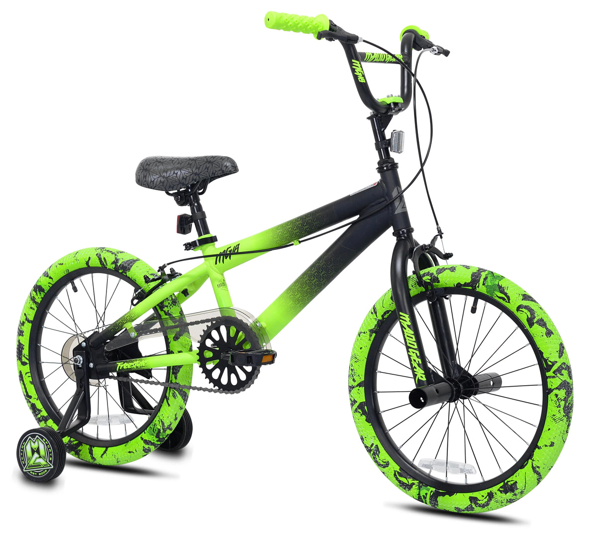 18" Black and Green BMX Bike B711