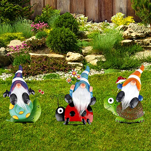 12 Inch Metal Garden Gnome Stakes 4 Pack E78664