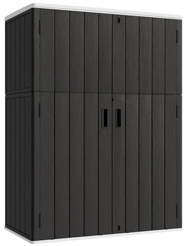 57 Cu.ft Brown Outdoor Vertical Storage Shed T7981