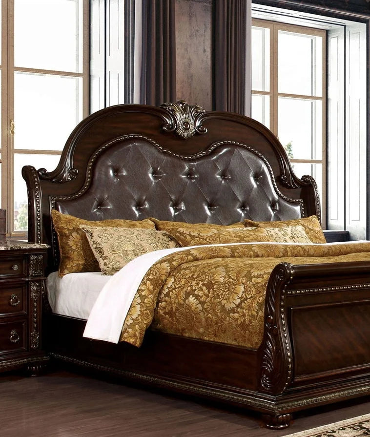 Brown Cherry Eastern King Size Bed J122