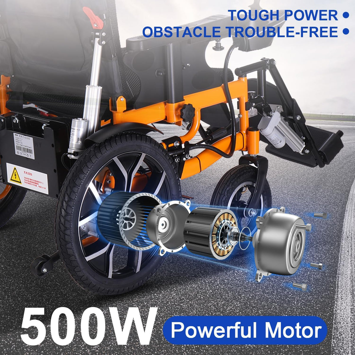 Lightweight Foldable Electric Wheelchair with Headrest N44285