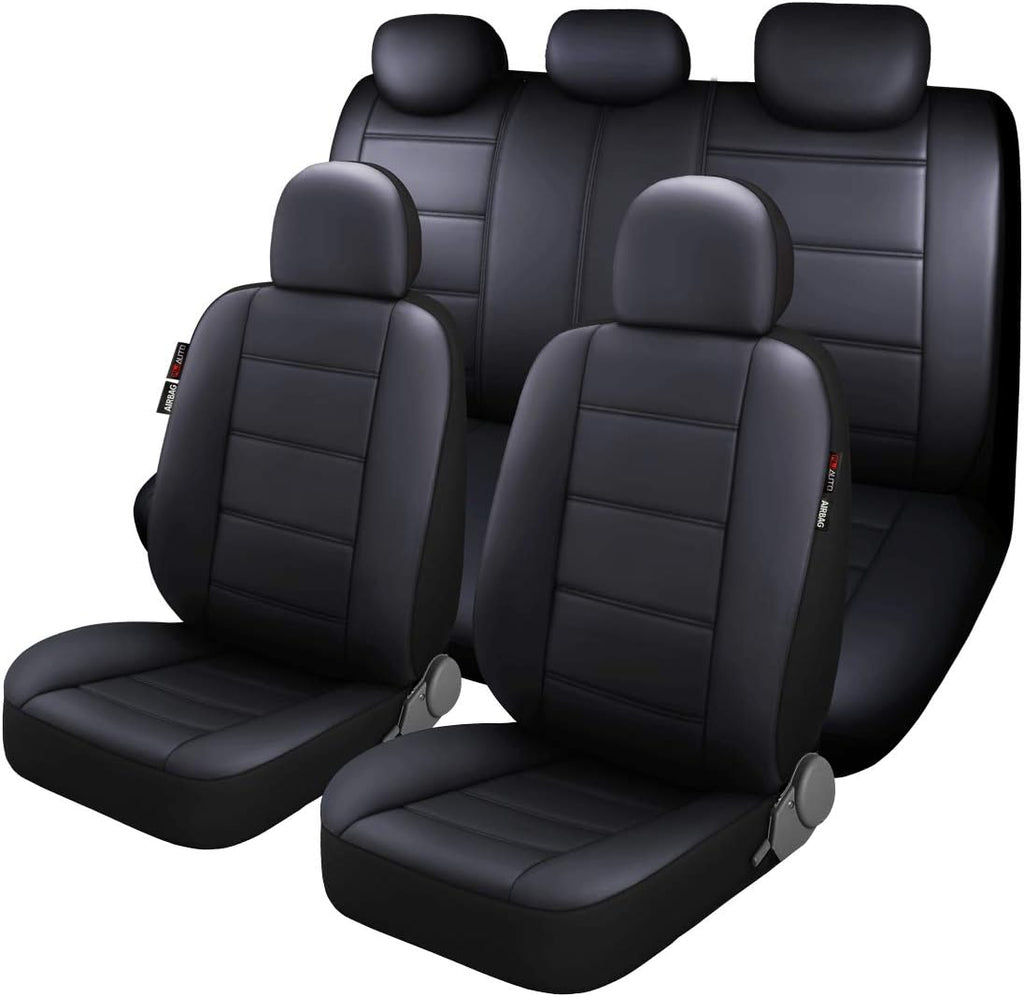 11pcs PU Leather Car Seat Cover Set Black A895