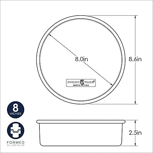 Nonstick 8" Round Aluminum Cake Pan E100