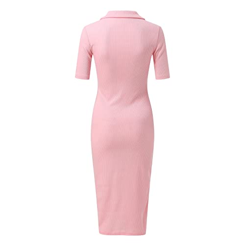 Women's Casual Solid Color Short Sleeve Mini Dress O429