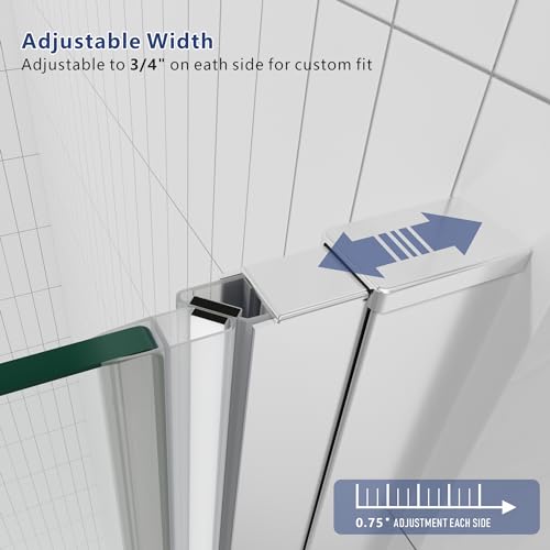 Chrome Semi Frameless Pivot Swing Shower Door, 32 in.W X 72 in.H, Clear Glass L80337