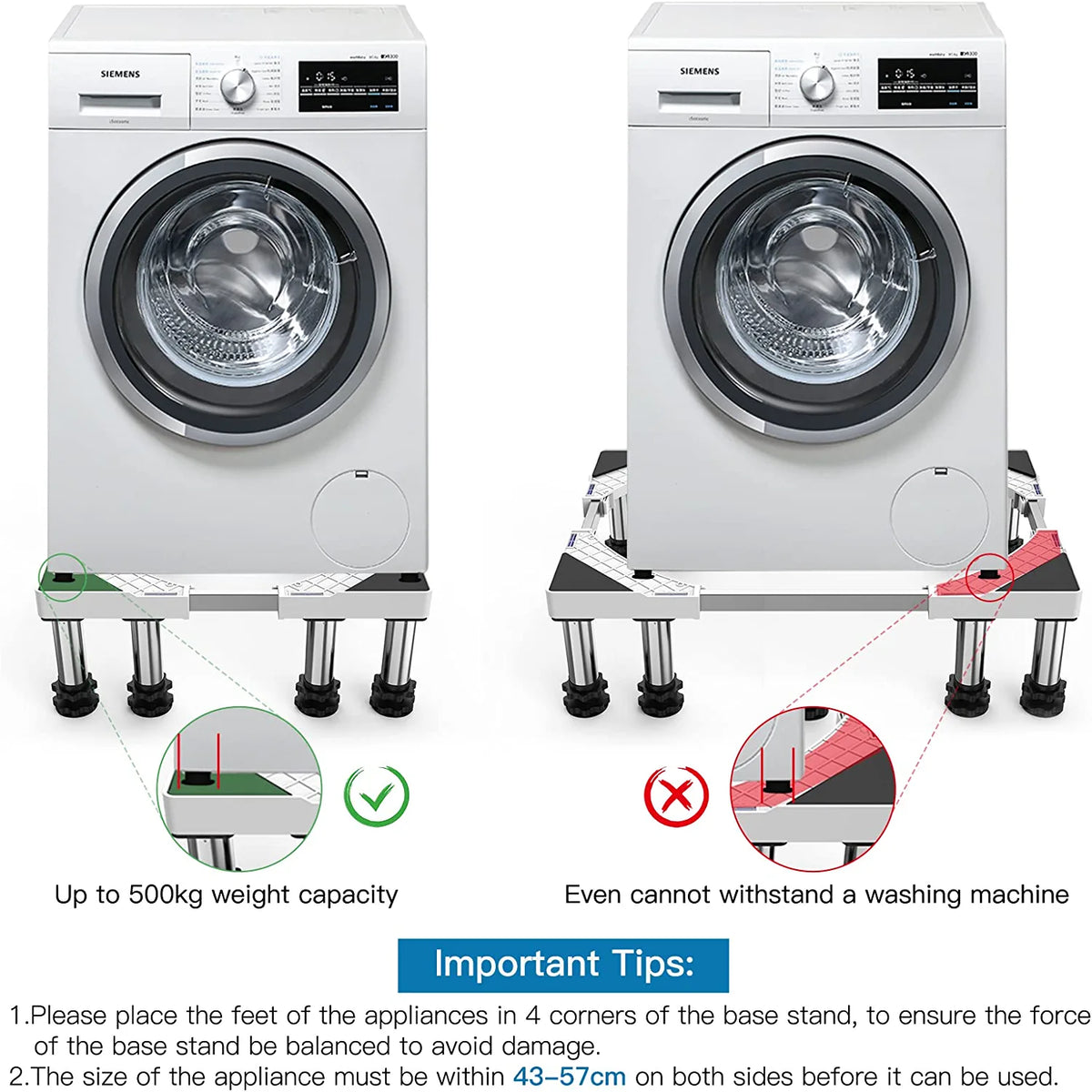 Silver Mini Fridge Stand for Washer D19041