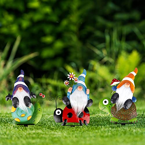 12 Inch Metal Garden Gnome Stakes 4 Pack E78664