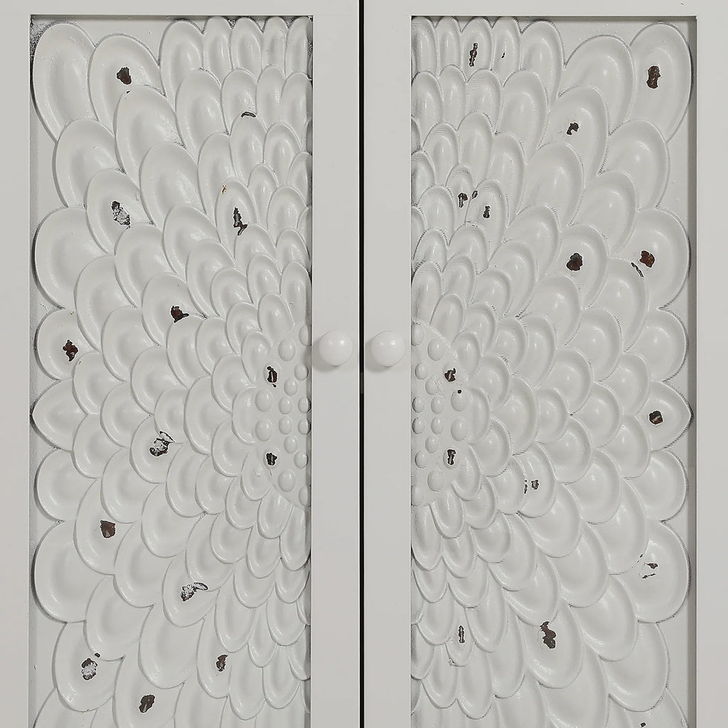 White 4 Door Tall Corner Storage Cabinet E400764