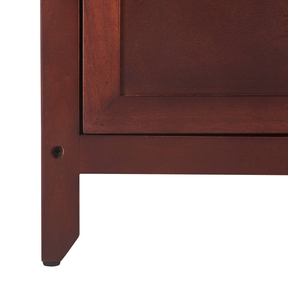Walnut Side Table with Drawer and Storage Cabinet S182369