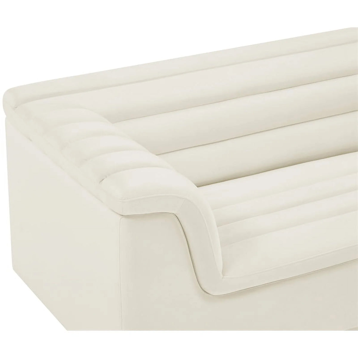 Cream Velvet Loveseat A11382