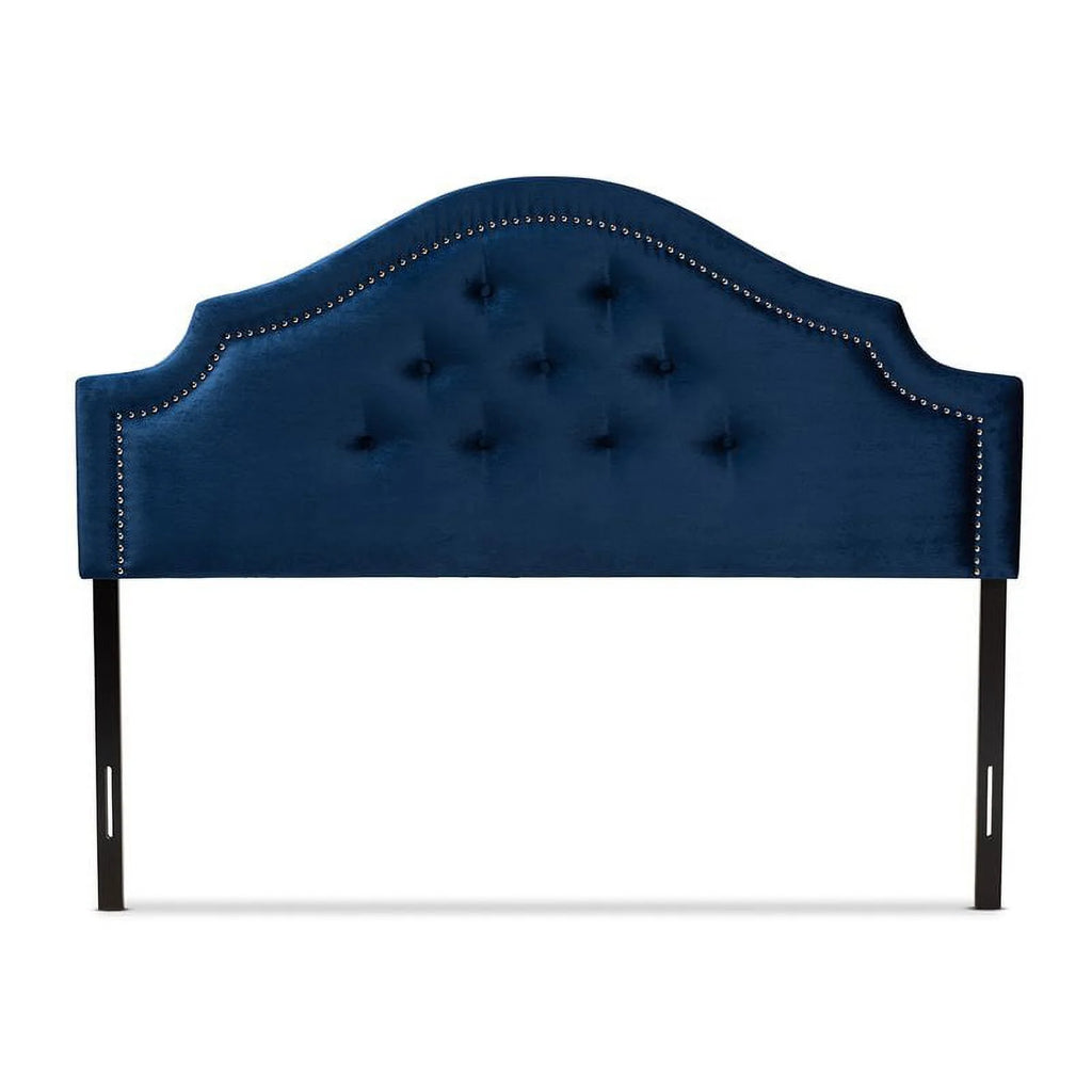 Blue Velvet Tufted Queen Headboard B32864