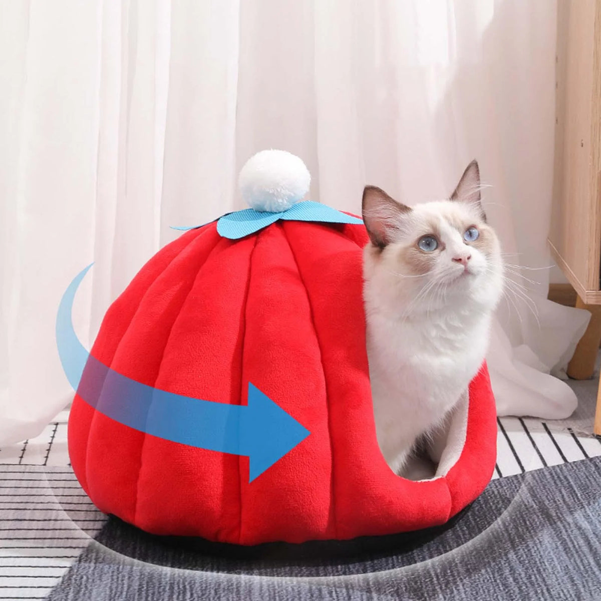Cat Bed Igloo Pet Bed Cat House Hut Kitten Bed Hideaway Small Dog Tent Bed T948