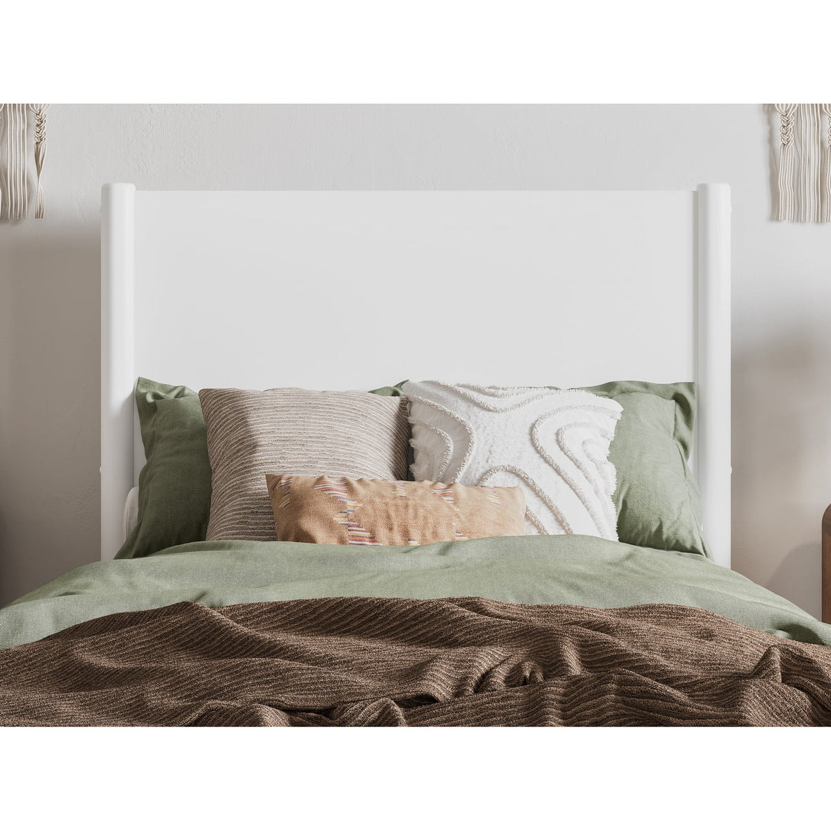 Twin XL Wood Low Profile Platform Bed in White H960749
