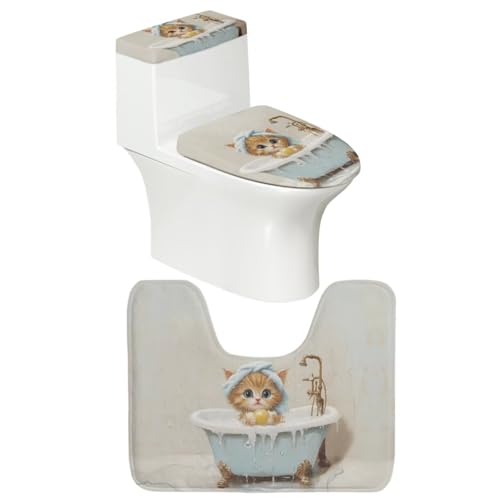 Christmas Toilet Seat Cover Set with Santa Claus Print U115244